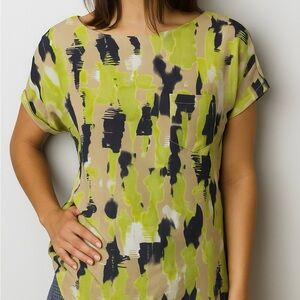 🎄 5/$25 LOFT Women's Abstract Print Short Sleeve Blouse